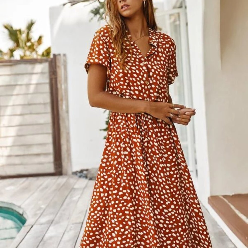 Dalmation Print A-Line Dress